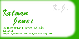kalman jenei business card